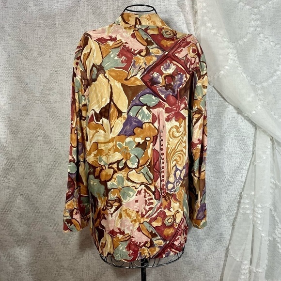 Vintage Barrie Stephens abstract floral print oversized boyfriend blazer - Picture 8 of 8